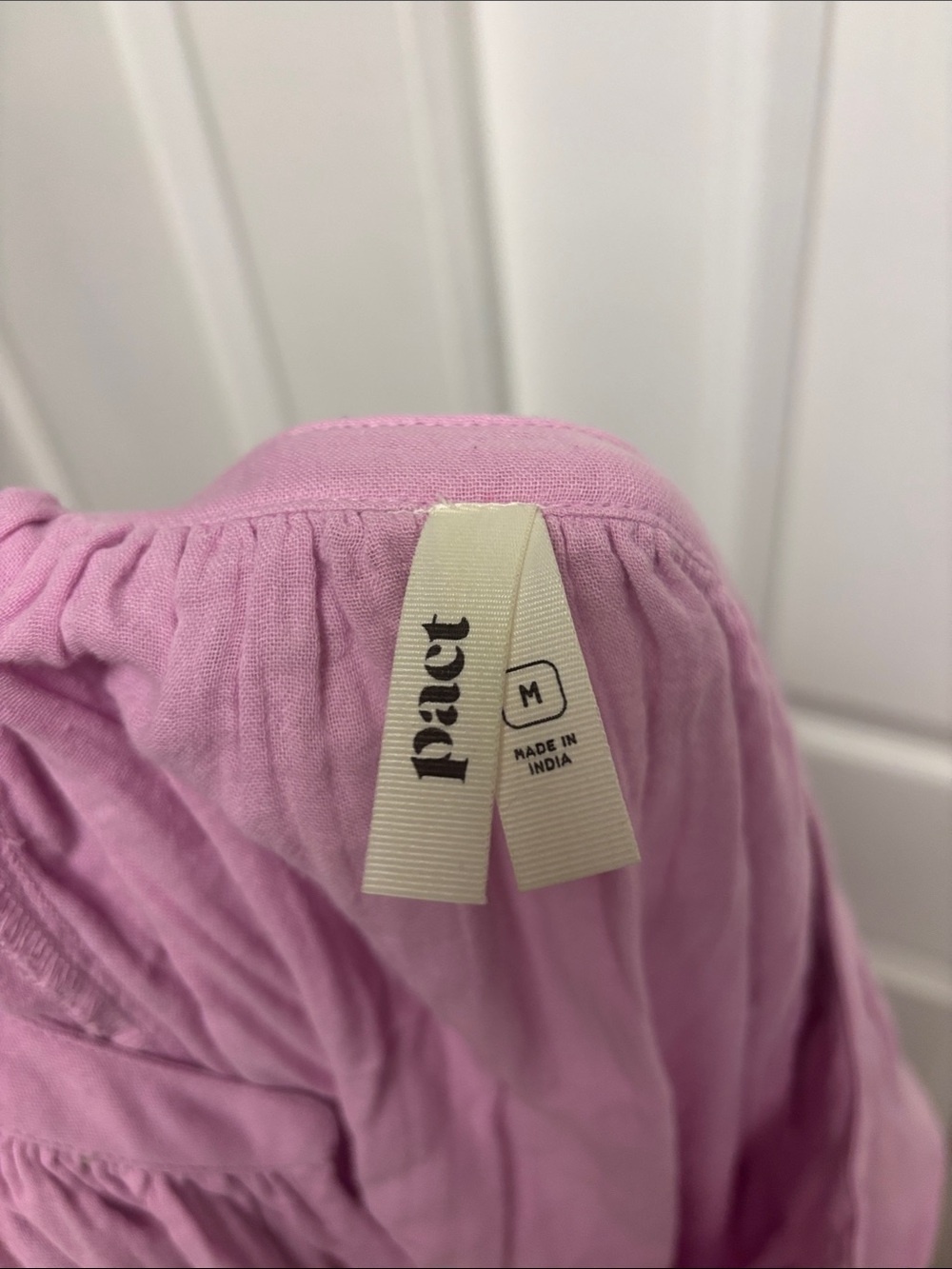 Pact Women’s 100% Organic Cotton Pink Short Sleeve Dress Size Medium - Picture 5 of 6